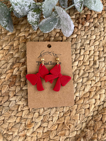 Large Red Bow Dangles