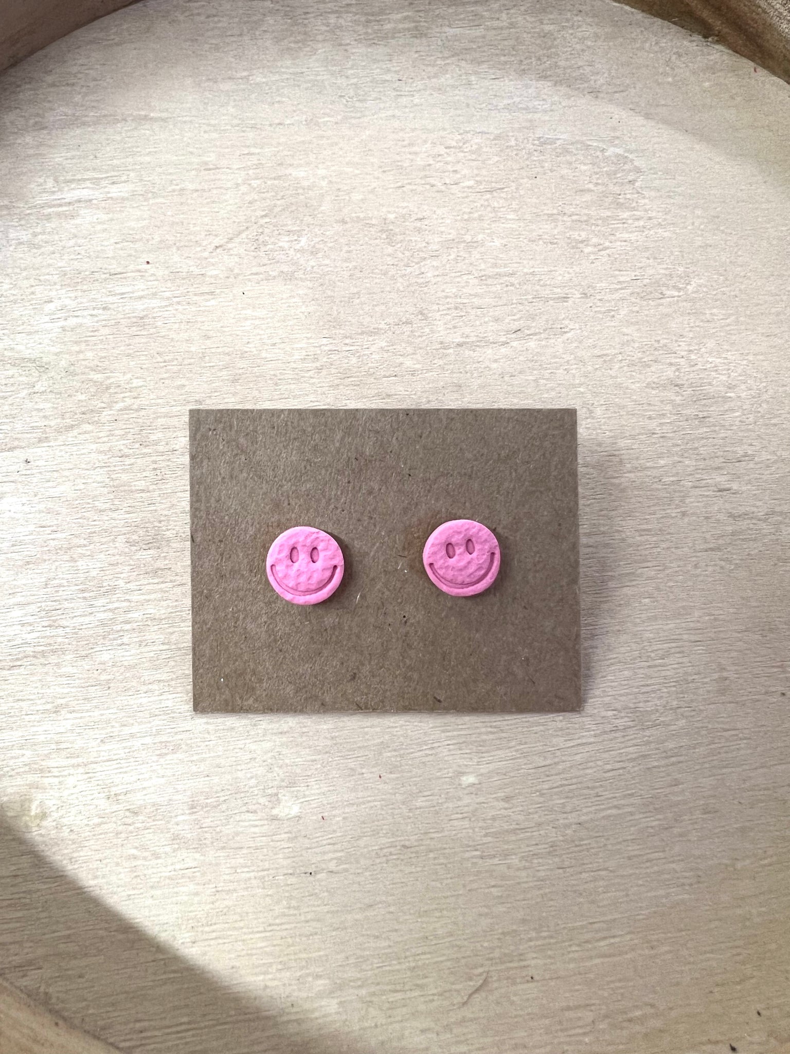 Pink Smiley Stud