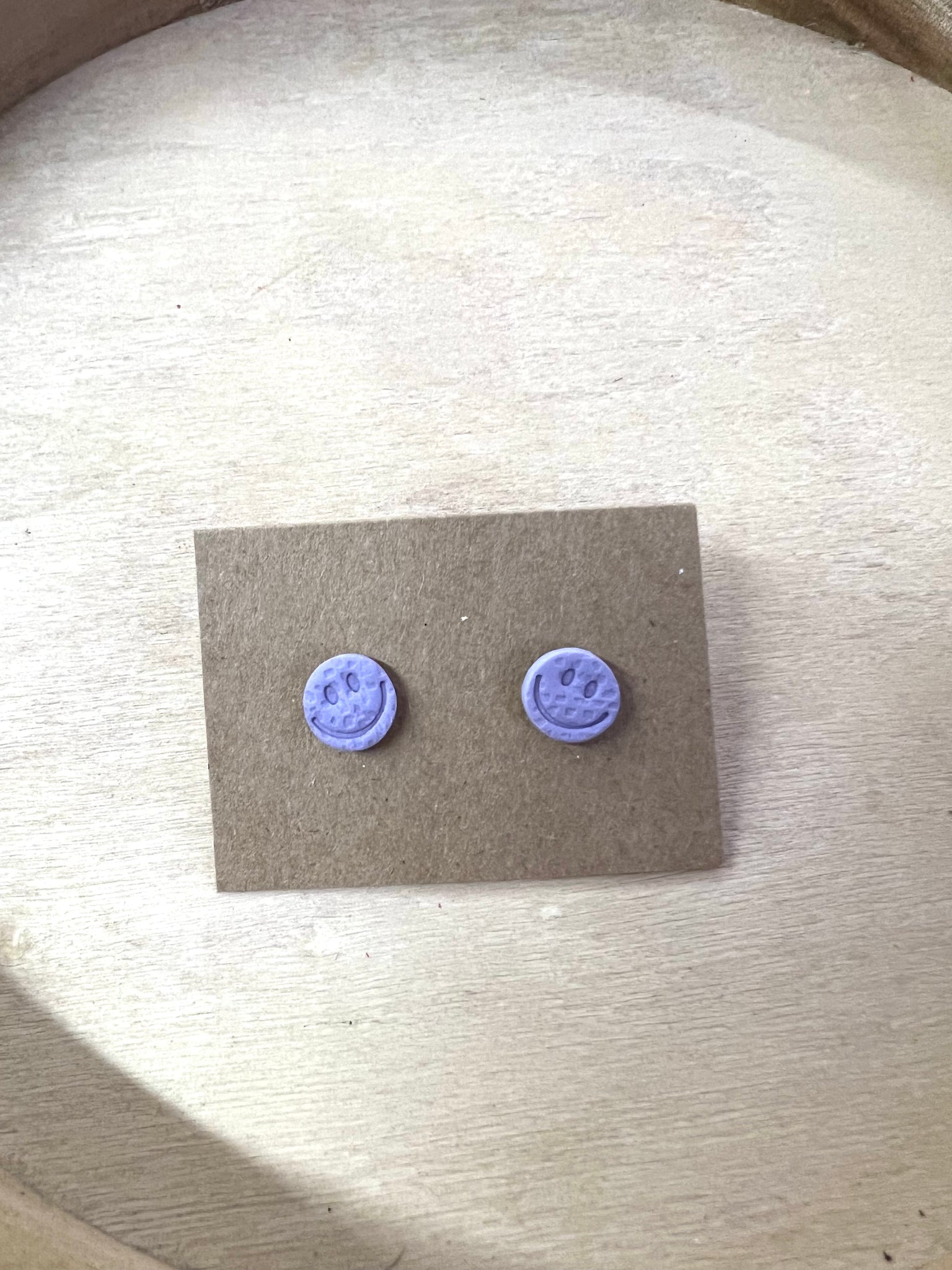 Purple Smiley Stud