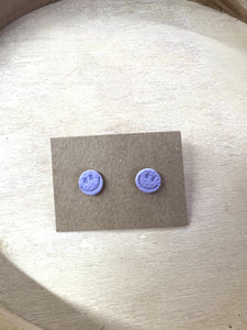 Purple Smiley Stud