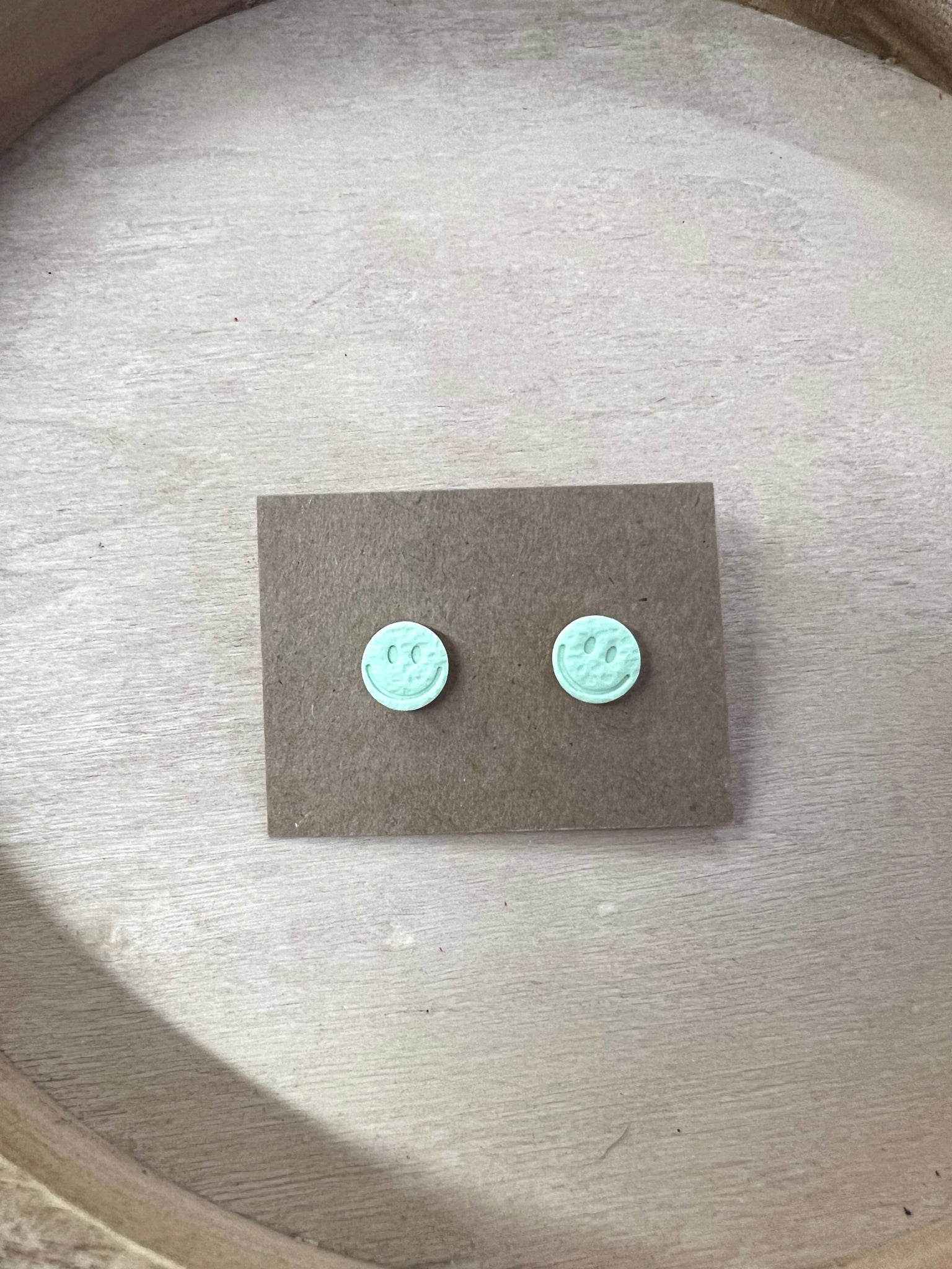 Mint Smiley Stud