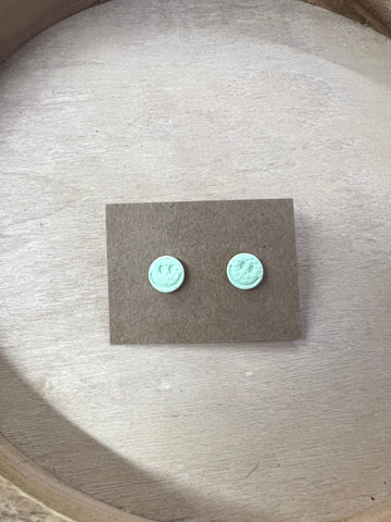 Mint Smiley Stud